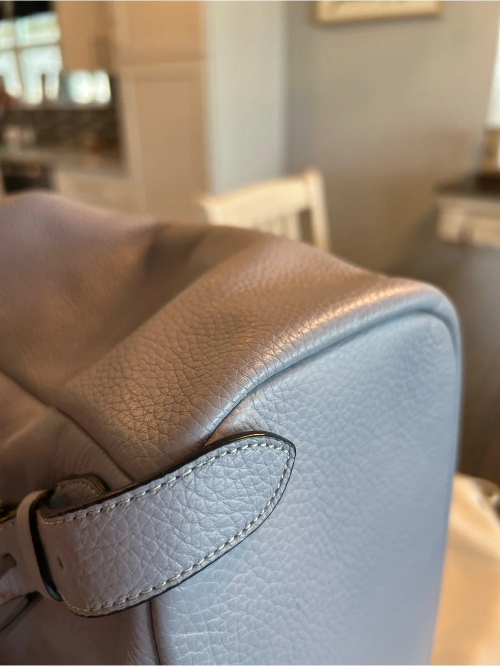 Coach Pebbled Leather Backpack in Light Blue